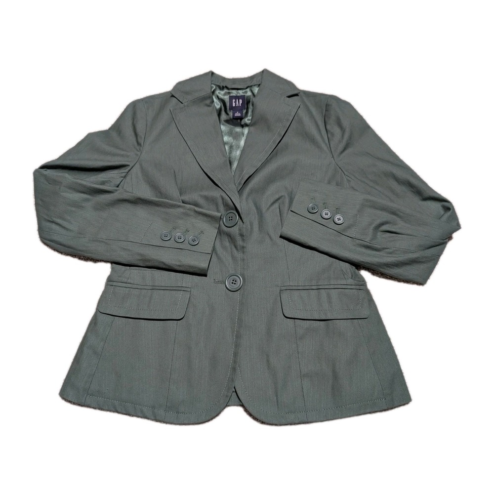 Gap Jacket Womens Size 2 Green‎ Blazer 2-Buttons Lined